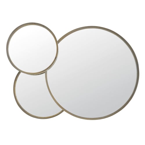Déco Miroirs | Miroirs ronds en métal coloris bronze 100x72 - JX56282