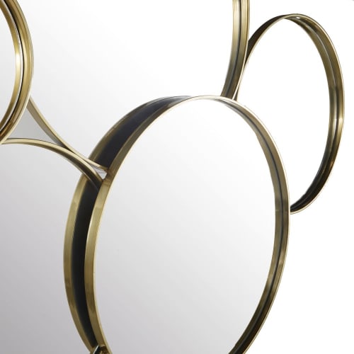 Set De 4 Miroirs Ronds Dorés HOMCOM - 107x56cm - Déco Murale Élégante - Pour Salon/Chambre