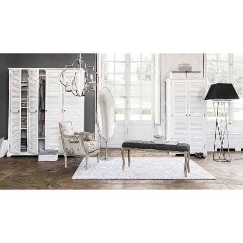 mobile fondoletto imbottito in legno e lino color talpa l 114 cm maisons du monde