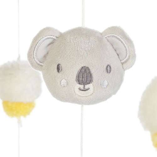 Mobile Musical Pour Bebe En Coton Blanc Gris Et Bleu Koala Maisons Du Monde