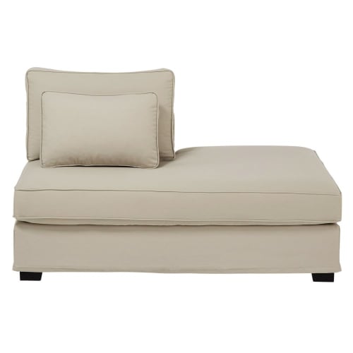 Sofas und sessel Modulsofa und Sofa Eckelemente | Modulare Chaiselongue mit Lehne rechts, beige - BM05988