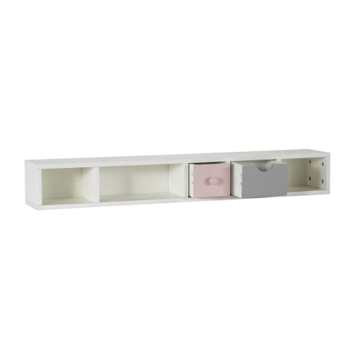 Muebles Escritorios | Módulo de almacenaje para escritorio con 2 cajones rosa y gris - PY15075