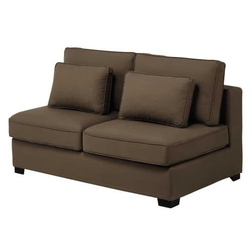 Módulo de sofá sin brazos de algodón gris topo Milano Maisons du Monde