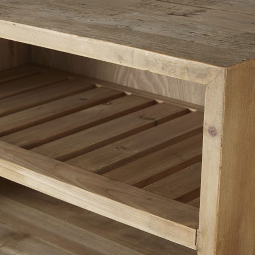 Mueble alto de cocina de pino reciclado con efecto envejecido Aubagne