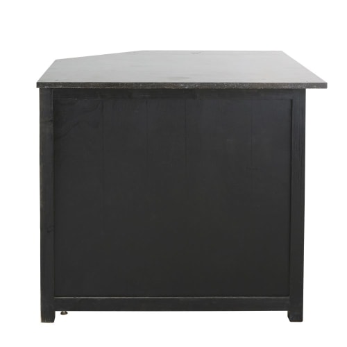 Mueble bajo esquinero de cocina con 1 puerta de pino reciclado con