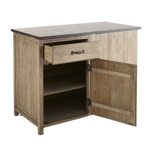 Mueble bajo esquinero izquierdo de cocina con 1 puerta y 1 cajón de