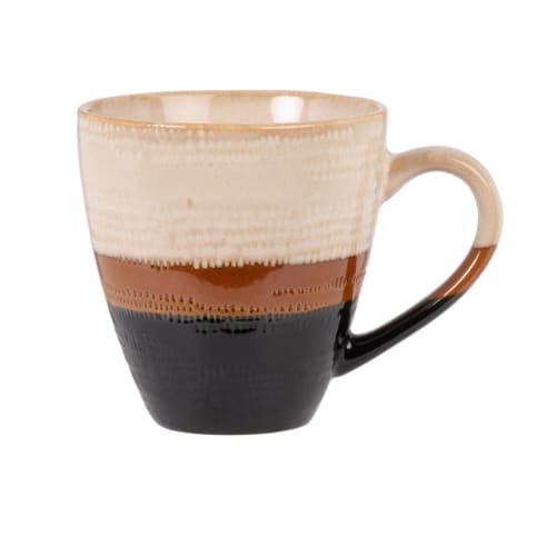 Art de la table Bols, tasses et mugs | Mug en faïence crème, marron et grise - XK41198