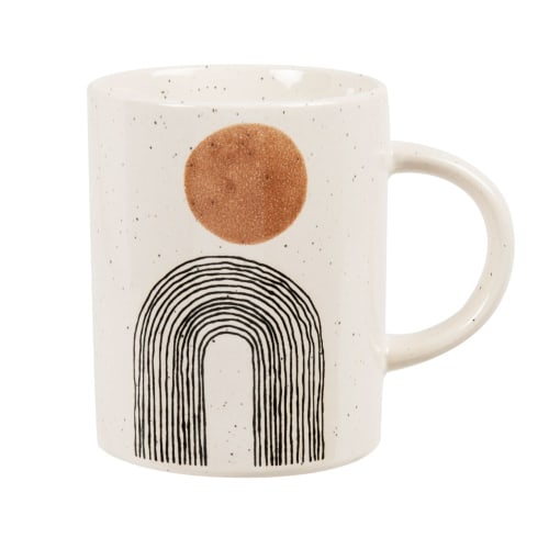Art de la table Bols, tasses et mugs | Mug en grès blanc, noir et marron - WK30090