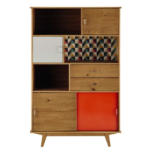 Business Shelving units and bookcases | Multicoloured Vintage-Style 2-Drawer 4-Door Bookcase - TH55599