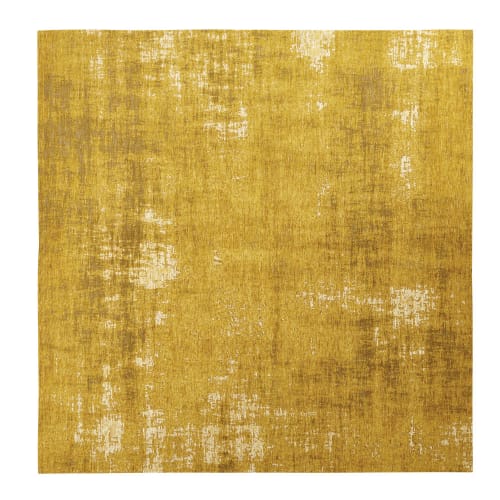 Mustard Yellow Woven Jacquard Rug 200x200 FEEL | Maisons du Monde