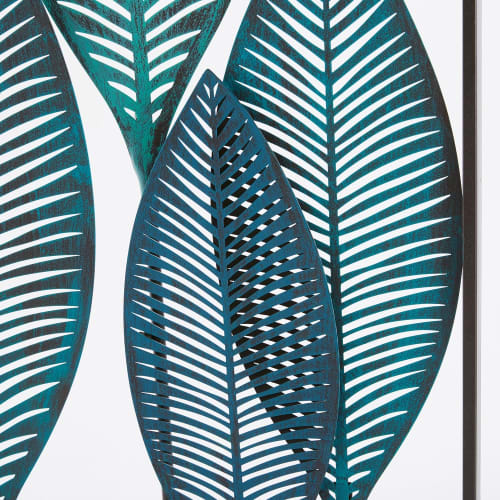 moord Kraan Munching Muurdecoratie bladeren van blauw metaal 60x136 Green Addict | Maisons du  Monde