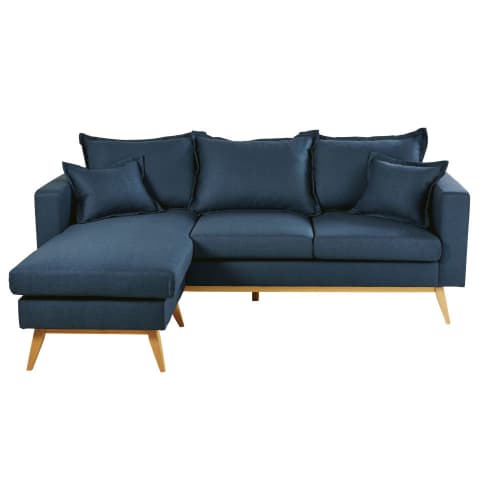 Nachtblauwe 45 zits hoekbank in Scandinavische stijl Duke Scandinavische bureaustoel van stof MISSOURI Blauw