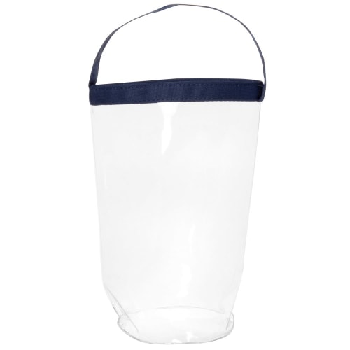 Navy-blue and clear PEVA cool bag for bottle - Set of 2