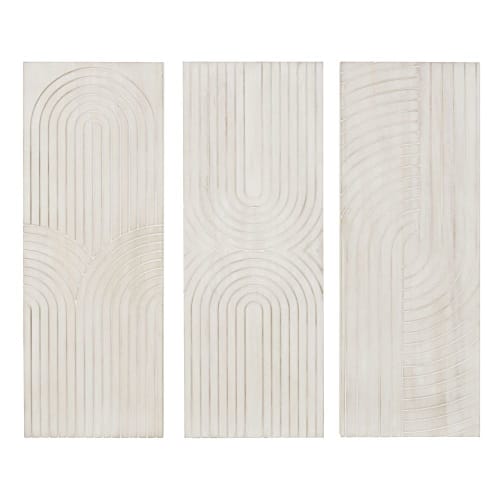 Decor Plaques & lettering | Oak carved triptych 120x110cm - BP38309