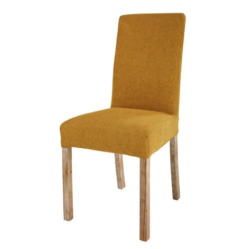 Ochre Fabric Chair Cover Margaux, Fabric Dining Chair Covers Uk