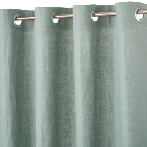 Beige Vorhang mit Clips aus gewaschenem Leinen verstellbar 1 Vorhang,  130x300cm