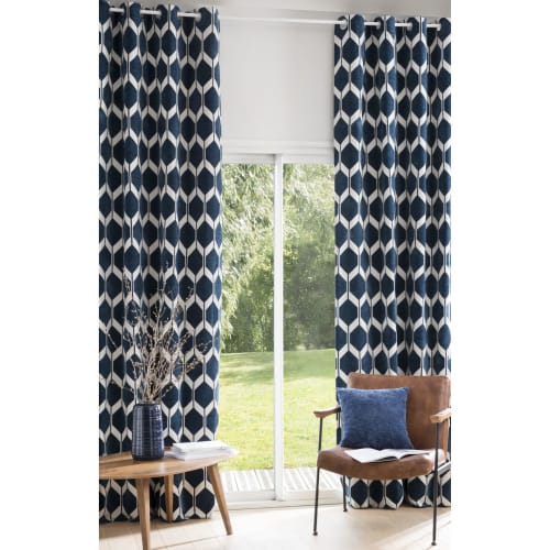 Osenvorhang Aus Saphirblauem Samt Mit Jacquard Mustern 140x300 1
