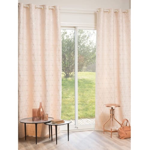 Textil Gardinen und Vorhänge | Ösenvorhang beige/goldfarben 135x250, 1 Vorhang - YQ88077