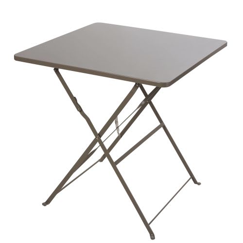 Opvouwbare tuintafel van taupe metaal 2 personen L70 Guinguette