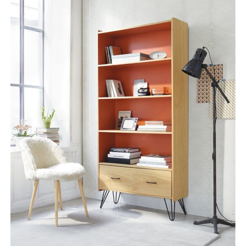 Orange Vintage 2Drawer Bookcase Twist Maisons du Monde