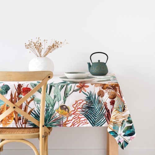 Soft furnishings and rugs Tablecloths & napkins | Organic cotton tablecloth with multicoloured reef print 150x250cm - BL43379