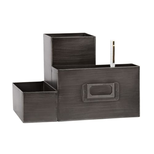 Organiseur De Bureau En Metal Noir Barky Maisons Du Monde