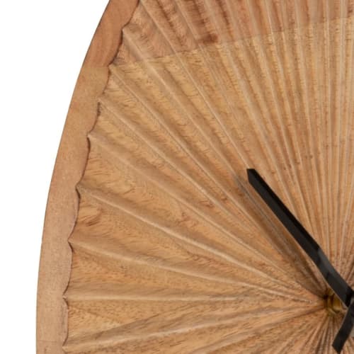 Orologio in legno di mango inciso marrone Ø 40 cm BILLY