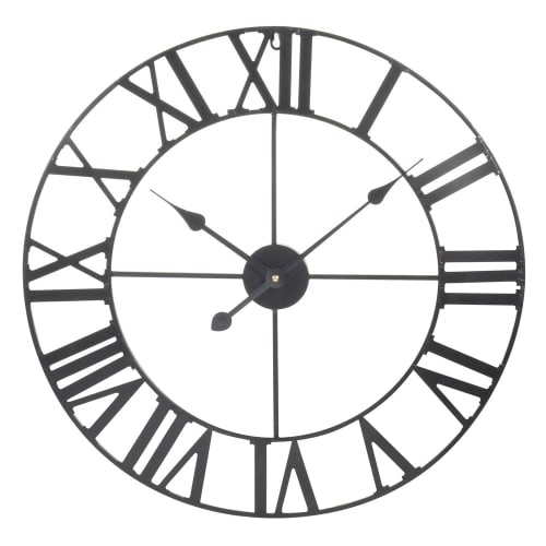 Orologio in metallo nero 60 cm