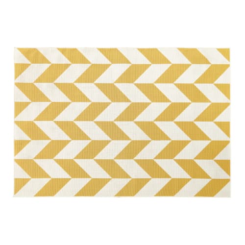 Outdoor Rug With Yellow And White Graphic Print 160x230 Maisons Du Monde Outdoor Rug With Yellow And White Graphic Print 160x230 Maisons Du Monde