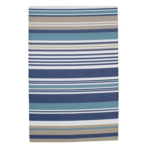 OutdoorTeppich aus Kunststoff, 180x270, blau gestreift Escale