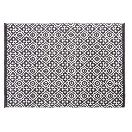 Outdoor Teppich Mit Schwarzen Und Weissen Grafikmotiven 160x230