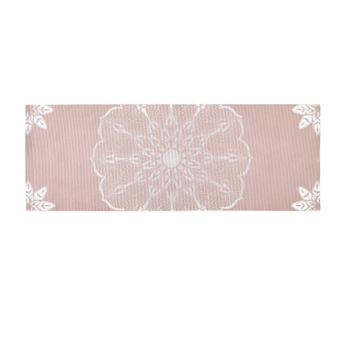 Outdoor Yoga Mat and Bag in Pink with White Mandala Print Happy Zen ...