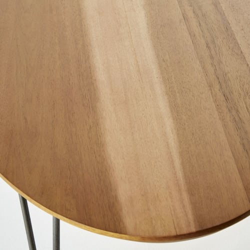 Oval Coffee Table With Grey Metal Legs Luciano Maisons Du Monde - Oval Wooden Coffee Table With Metal Legs Oval Coffee Table With Grey Metal Legs Luciano Maisons Du Monde - Oval Wooden Coffee Table With Metal Legs