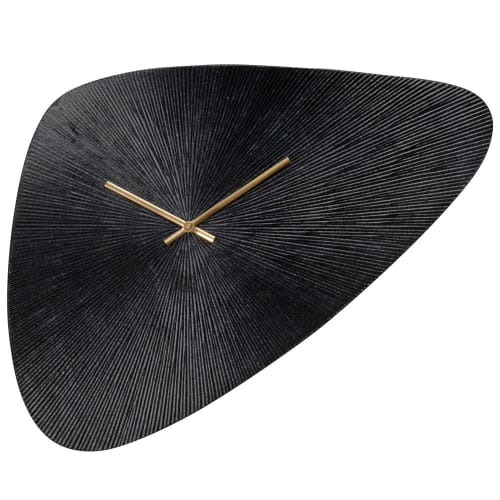 Dekoration Uhren und Wecker | Ovale Wanduhr aus schwarzem Metall, 59x39cm - SD26018