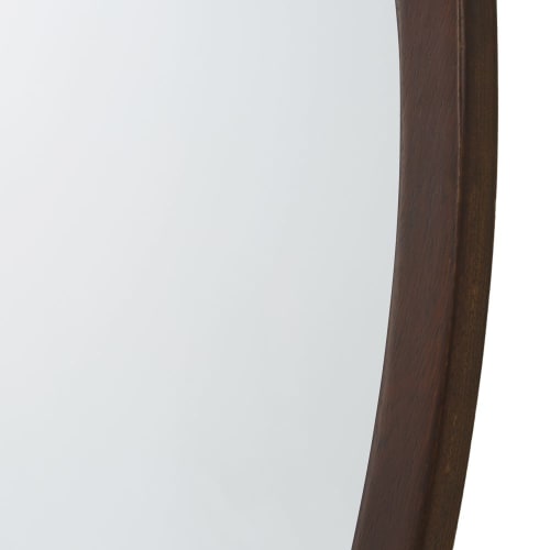 Dekoration Wandspiegel und Barock Spiegel | Ovaler Spiegel aus braunem Akazienholz, 81x110cm - HE28881