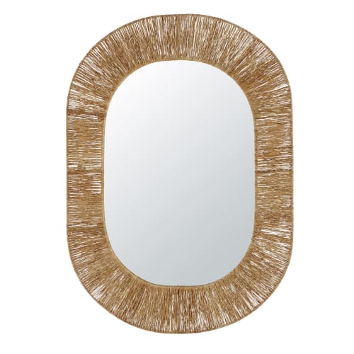 Dekoration Wandspiegel und Barock Spiegel | Ovaler Spiegel aus Jute, 73x104cm - HX48683