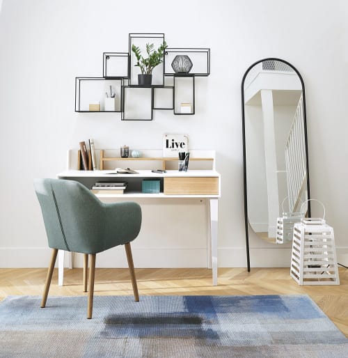Dekoration Wandspiegel und Barock Spiegel | Ovaler Spiegel aus Metall, schwarz 54x173 - QQ83600
