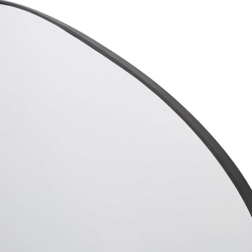Dekoration Wandspiegel und Barock Spiegel | Ovaler Spiegel aus schwarzem Metall, 111x86cm - PU36298