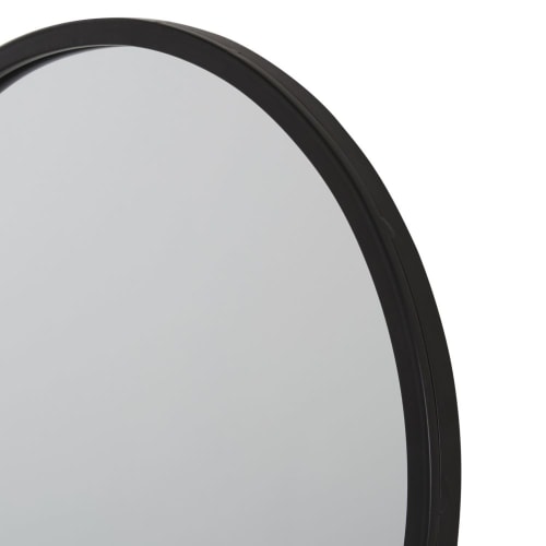 Dekoration Wandspiegel und Barock Spiegel | Ovaler Spiegel aus schwarzem Metall, 41x120cm - WP66442