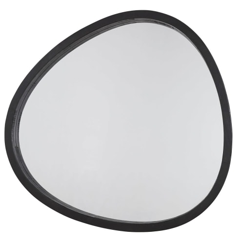 Dekoration Wandspiegel und Barock Spiegel | Ovaler Spiegel, schwarz, 110x106cm - NY16662