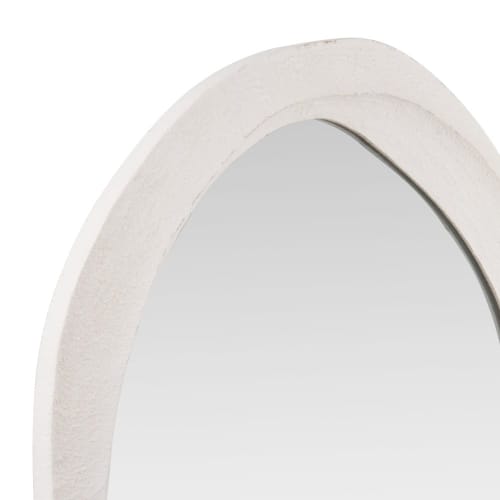 Dekoration Wandspiegel und Barock Spiegel | Ovaler Spiegel, weiß, 43x45cm - XO71600