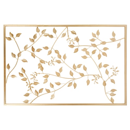 Pale Gold Metal Branch Wall Art 33x55 Fleuralie Maisons du Monde