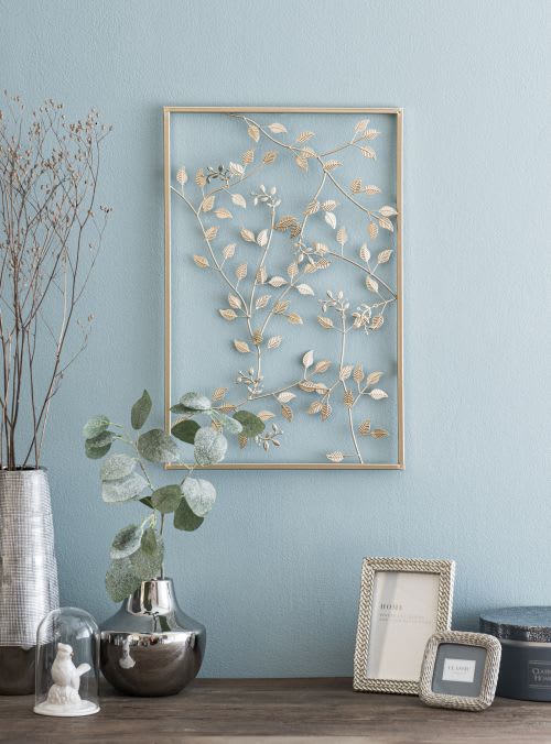 Pale Gold Metal Branch Wall Art 33x55 Fleuralie Maisons du Monde
