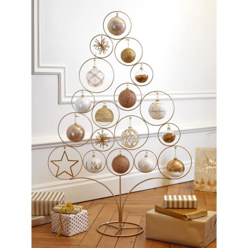 Pallina Di Natale In Vetro Colorato Bianco Madreperla Maisons Du