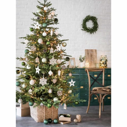 Pallina Di Natale In Vetro Colorato Bianco Madreperla Maisons Du Monde