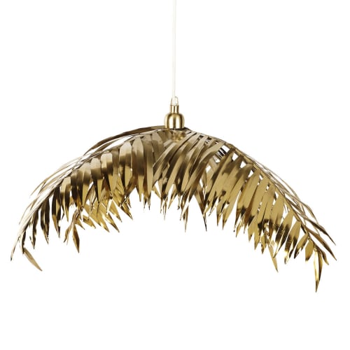 Palm Leaf Pendant In Gold Metal