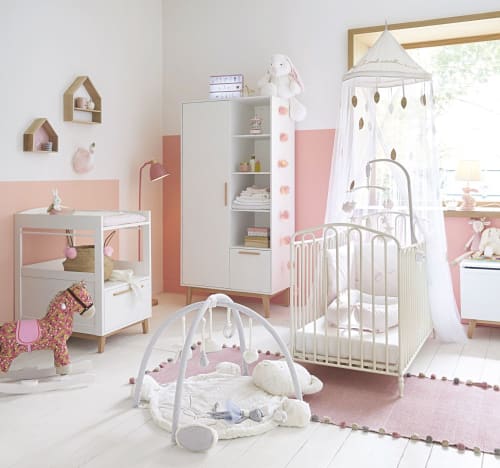 1 m intrecciato decorazione per stanza del bebè biancheria da letto decorativa annodato e imbottito White paracolpi per culle e lettini Ruimin regalo per neonati per neonati 