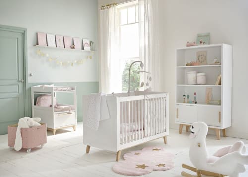 intrecciato 1 m decorazione per stanza del bebè Ruimin White biancheria da letto decorativa per neonati regalo per neonati paracolpi per culle e lettini annodato e imbottito 