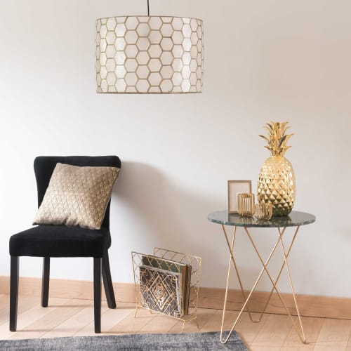 Paralume per lampada a sospensione in pezzi di madreperla e metallo dorato | Maisons du Monde Paralume per lampada a sospensione in pezzi di madreperla e metallo dorato | Maisons du Monde