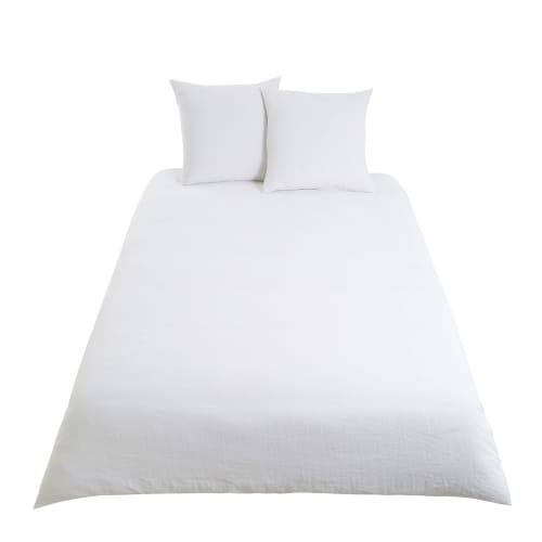 Parure de lit en lin blanc 220x240